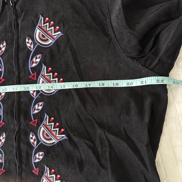 Bob Mackie Wearable Art Embroidered Black Jacket M - Picture 9 of 11